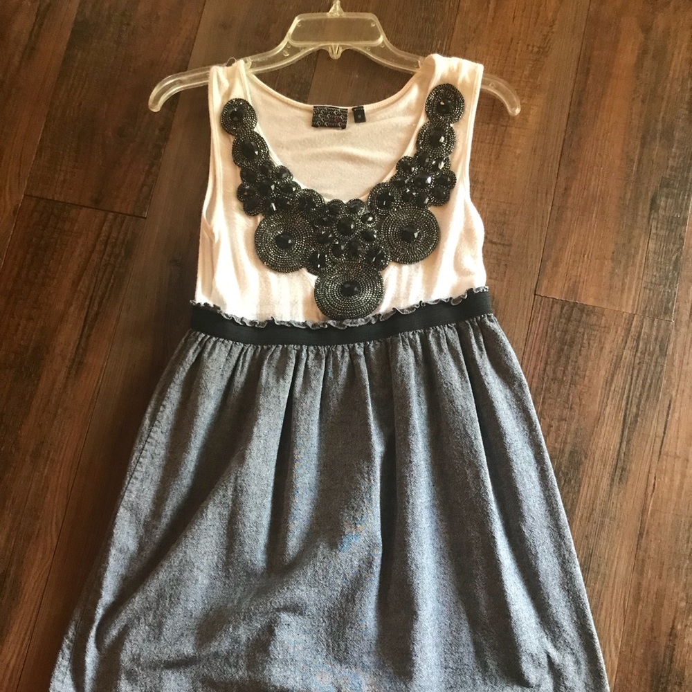 White and black dress